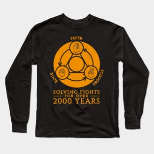 Rock Paper Scissors Solving Fights For Over 2000 Years Distressed Long Sleeve T-Shirt